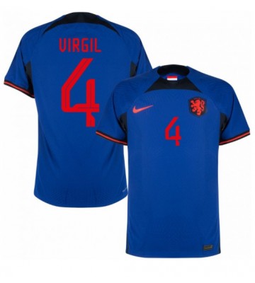 Holland Virgil van Dijk #4 Udebanetrøje VM 2022 Kort ærmer
